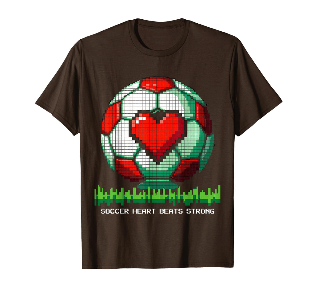 Soccer Heart Beats Strong Mens Fan T-Shirt - Custom Art Print Unisex