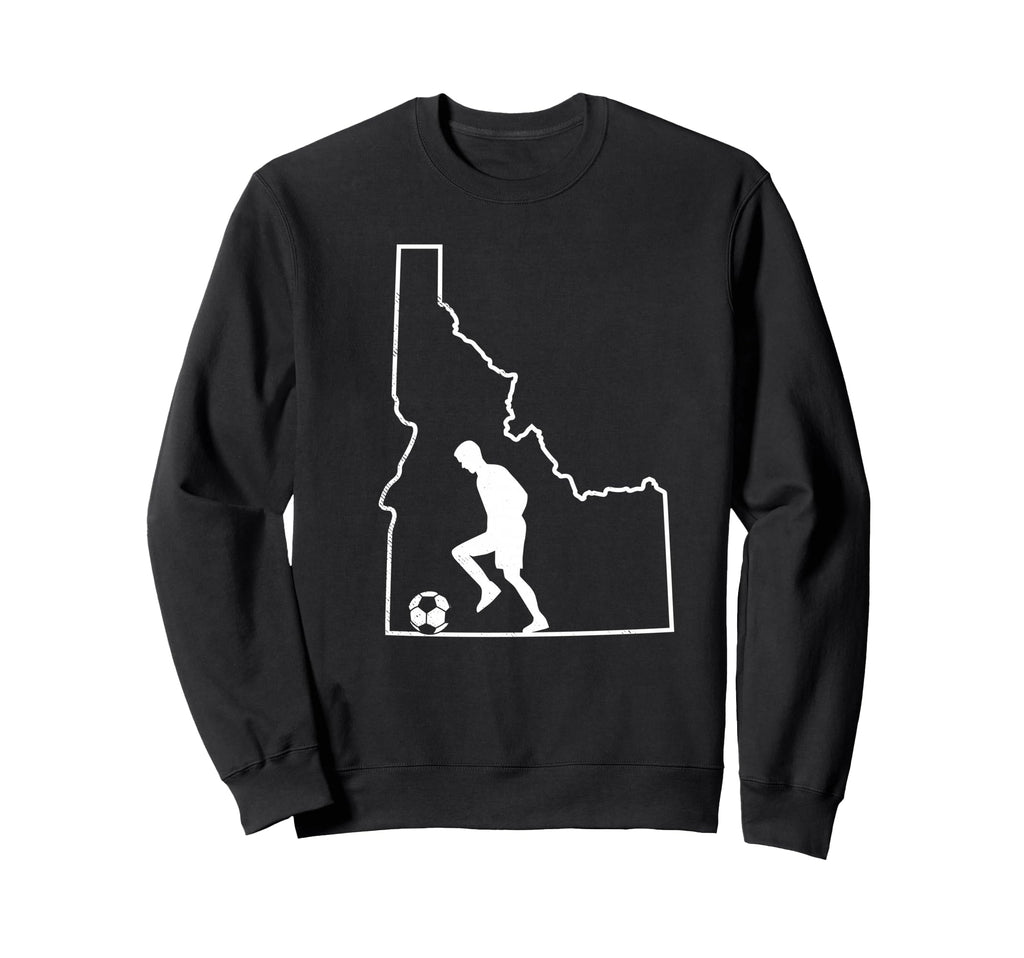 Idaho Map Soccer Player Gift Idaho Sweatshirt - Trendy Graphic Unisex