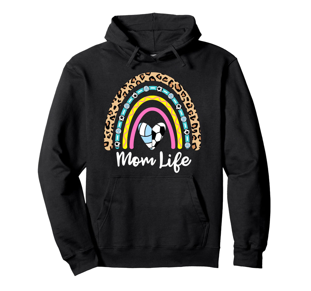 Soccer Volleyball Mom Boho Rainbow Funny Hoodie - Trendy Graphic Unisex