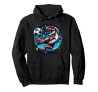 Soccer Player T Rex Dinosaur Kicking Hoodie - Fun Novelty Design Unisex