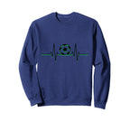 Soccer Ball Heartbeat Ekg Pulse Green Sweatshirt - Novelty Apparel Unisex