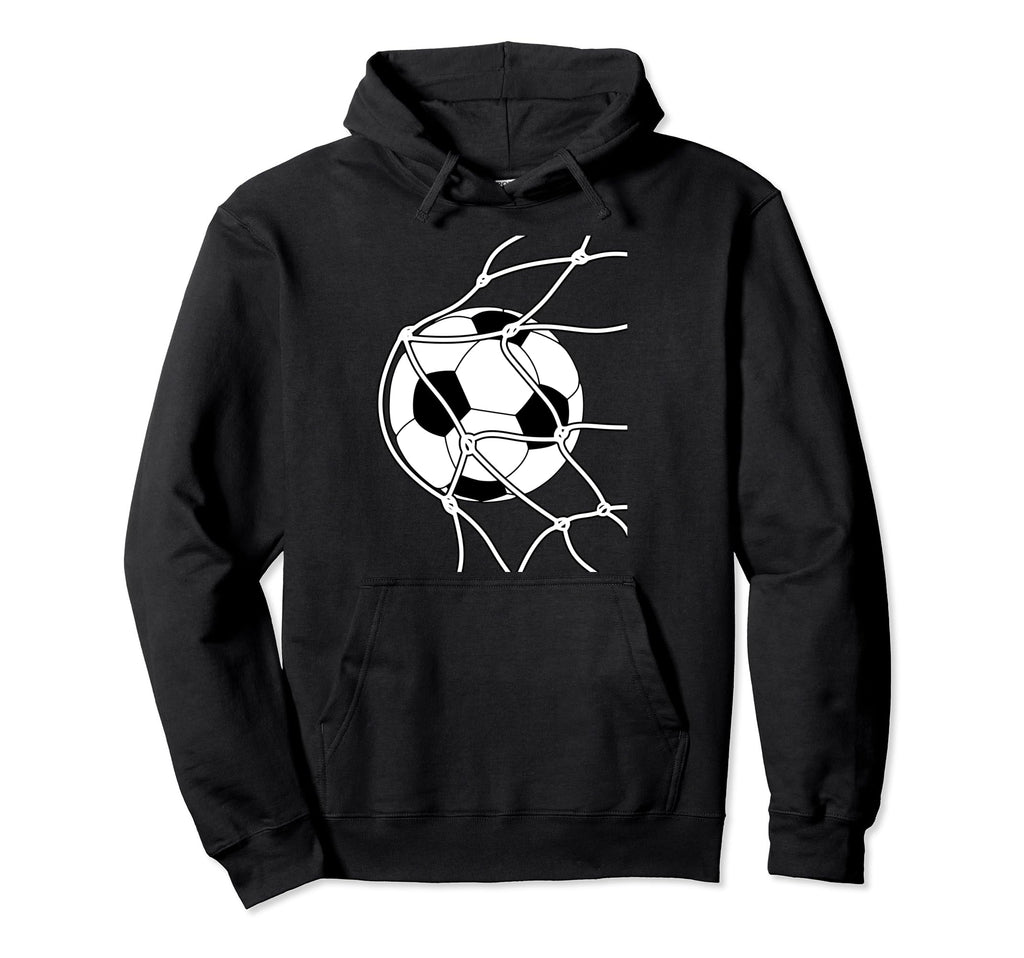 Soccer Ball Goal Funny Player Sports Hoodie - Minimalist Print for Adults