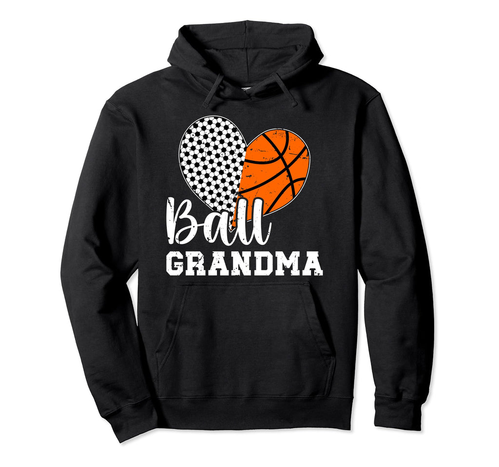 Ball Grandma Heart Soccer Basketball Hoodie - Custom Art Print for Adults
