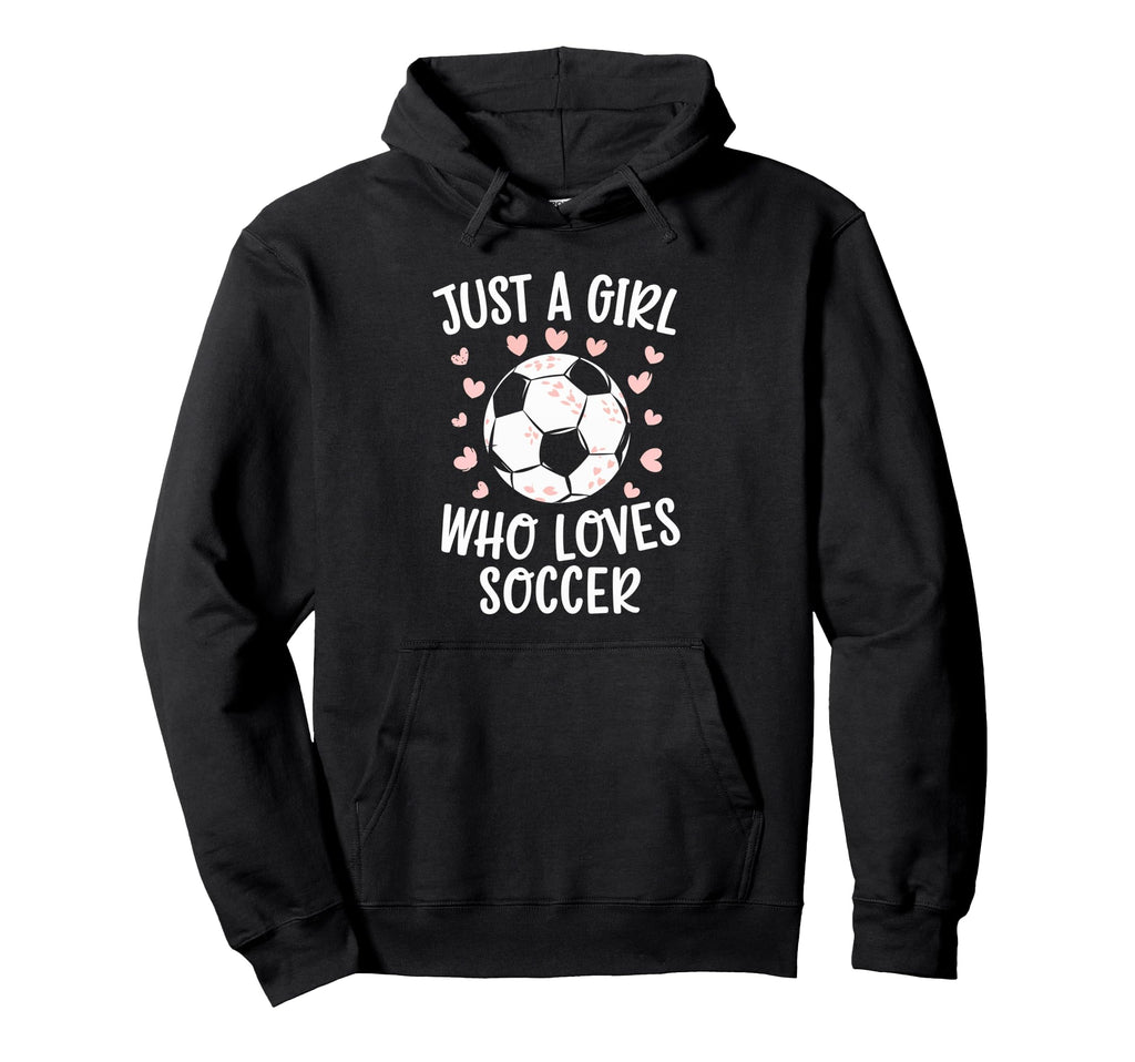 Just Who Loves Soccer Soccer Heart Sport Hoodie - Fun Novelty Design Unisex