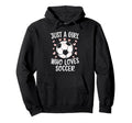 Just Who Loves Soccer Soccer Heart Sport Hoodie - Fun Novelty Design Unisex