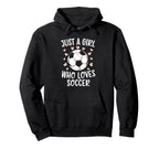 Just Who Loves Soccer Soccer Heart Sport Hoodie - Fun Novelty Design Unisex