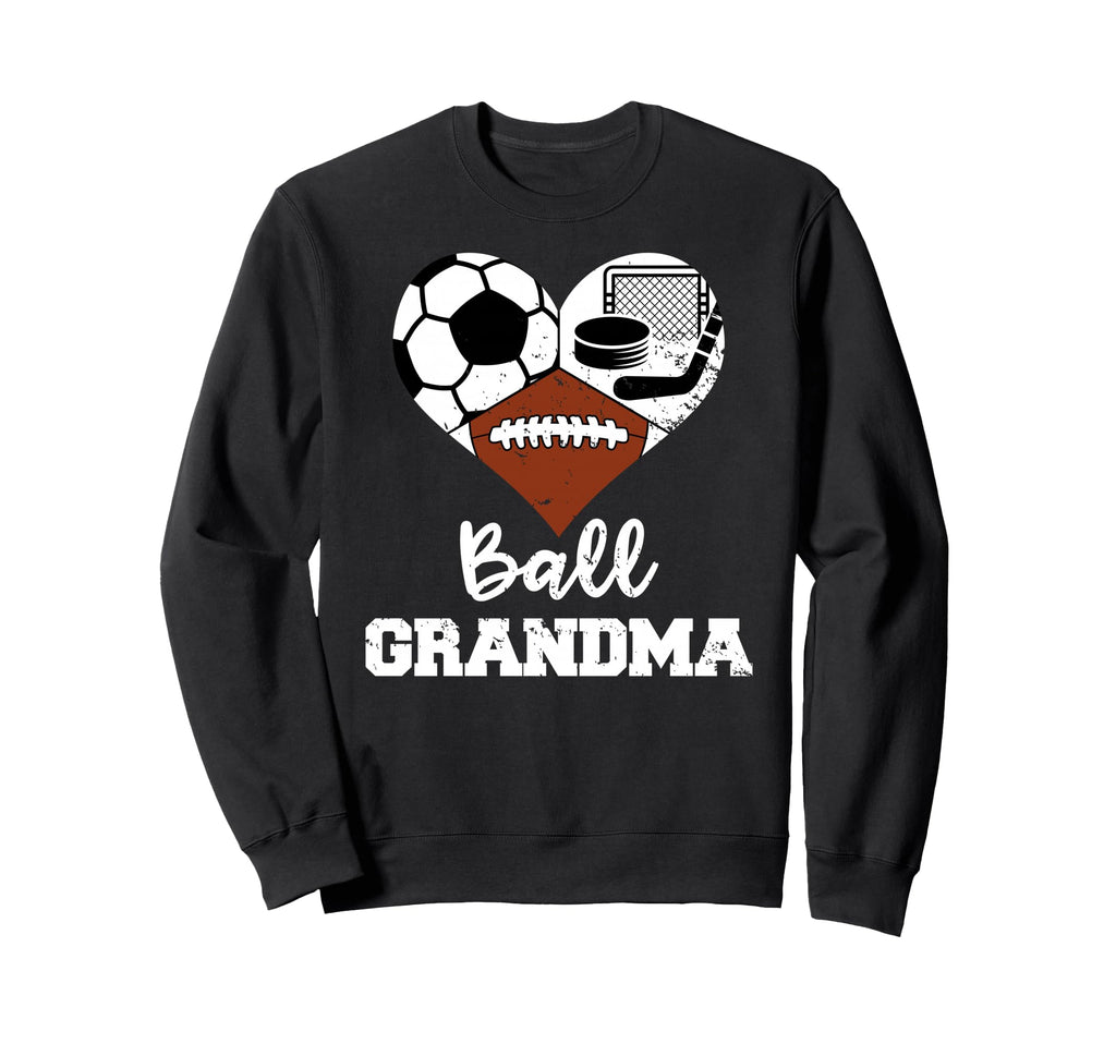 Ball Grandma Heart Funny Soccer Sweatshirt - Unique Graphic Unisex