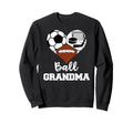 Ball Grandma Heart Funny Soccer Sweatshirt - Unique Graphic Unisex