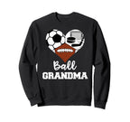 Ball Grandma Heart Funny Soccer Sweatshirt - Unique Graphic Unisex