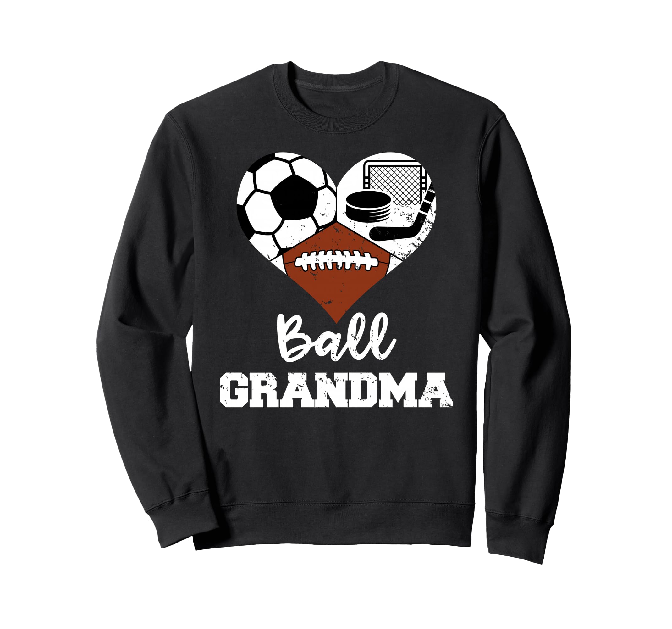 Ball Grandma Heart Funny Soccer Sweatshirt - Unique Graphic Unisex
