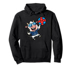 Moo United 7 Soccer Cow Athlete Fun Hoodie - Minimalist Print for Adults
