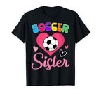 Soccer Sister Heart T-Shirt - Unique Graphic for Adults