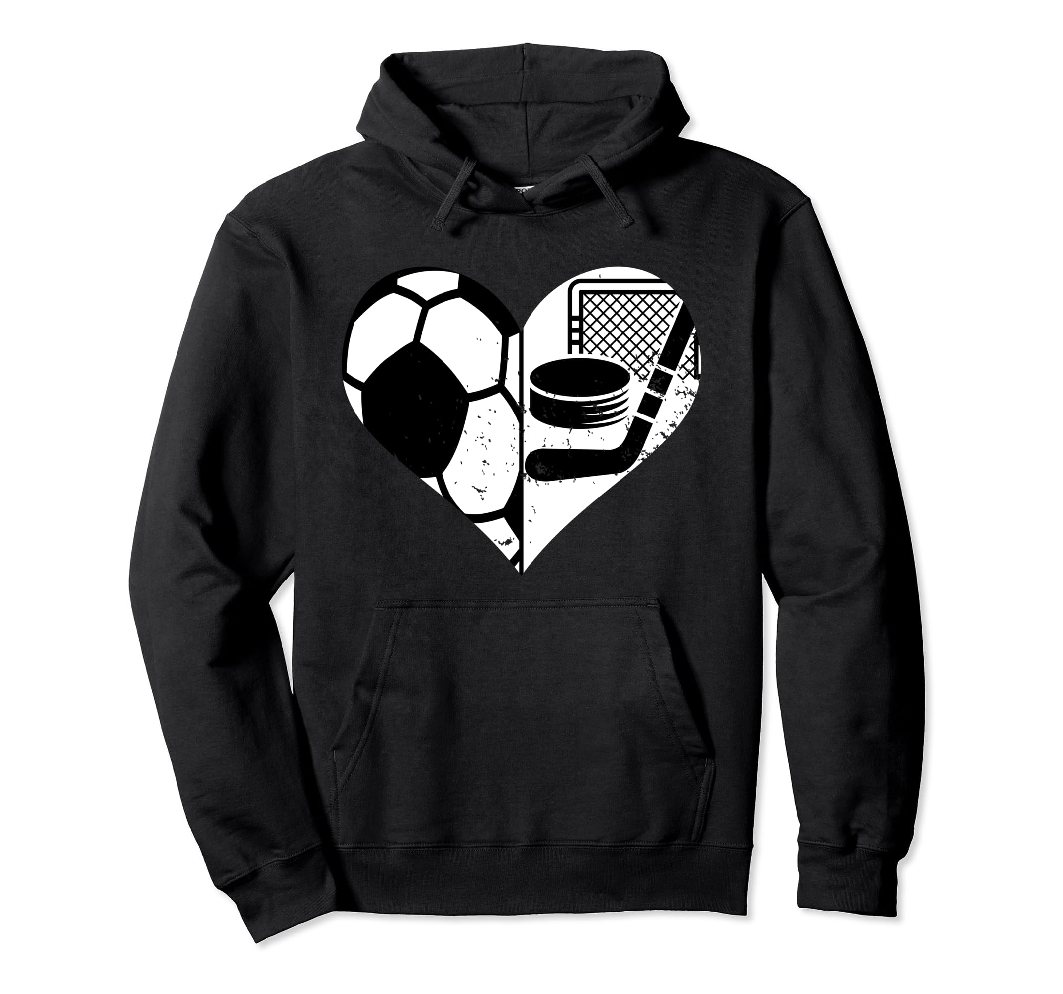 Soccer Hockey Heart Funny Soccer Hoodie - Streetwear Style Men Women