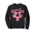 Womens Soccer Game Day Ladies Heart Sweatshirt - Trendy Graphic for Adults
