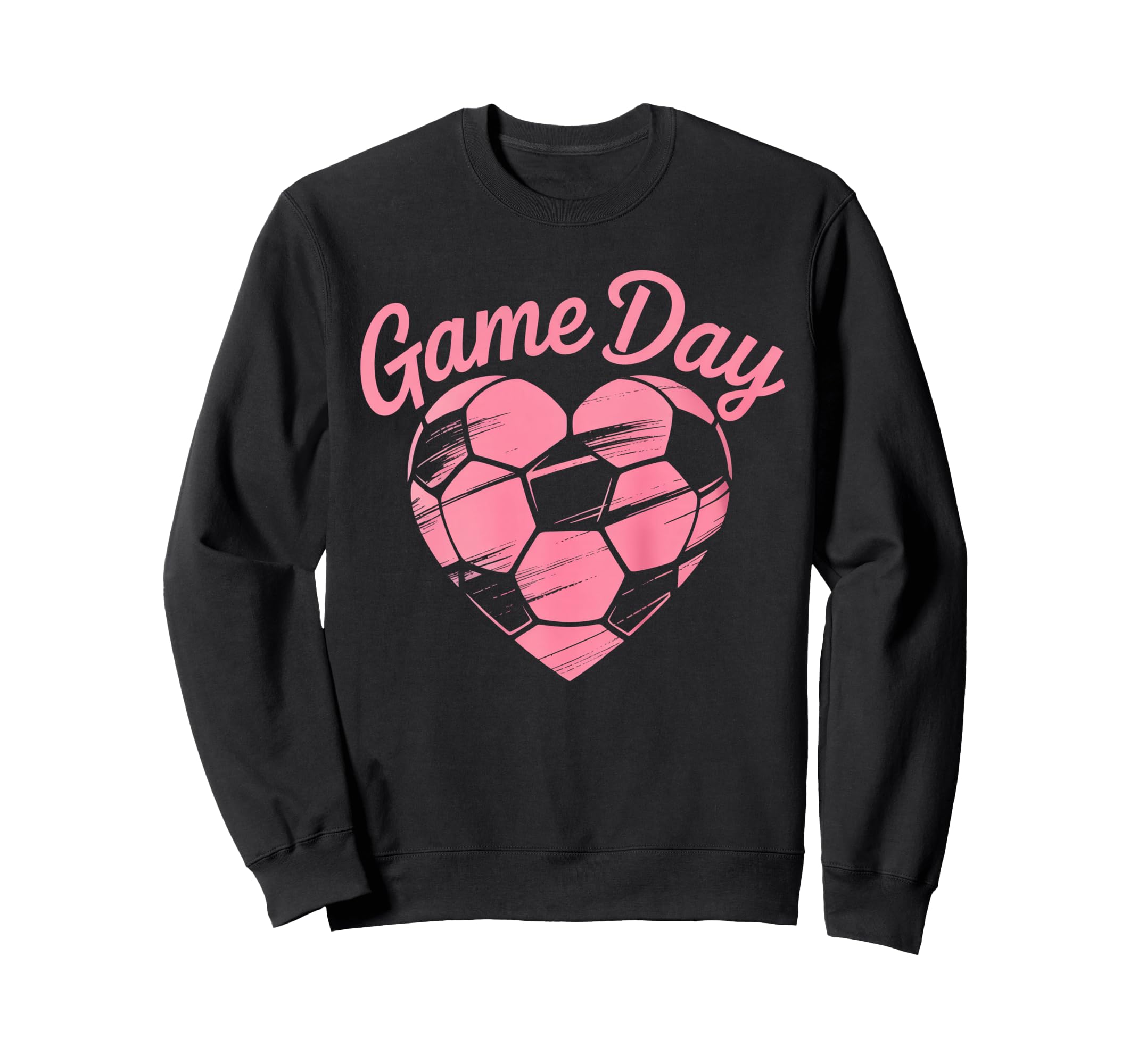 Womens Soccer Game Day Ladies Heart Sweatshirt - Trendy Graphic for Adults