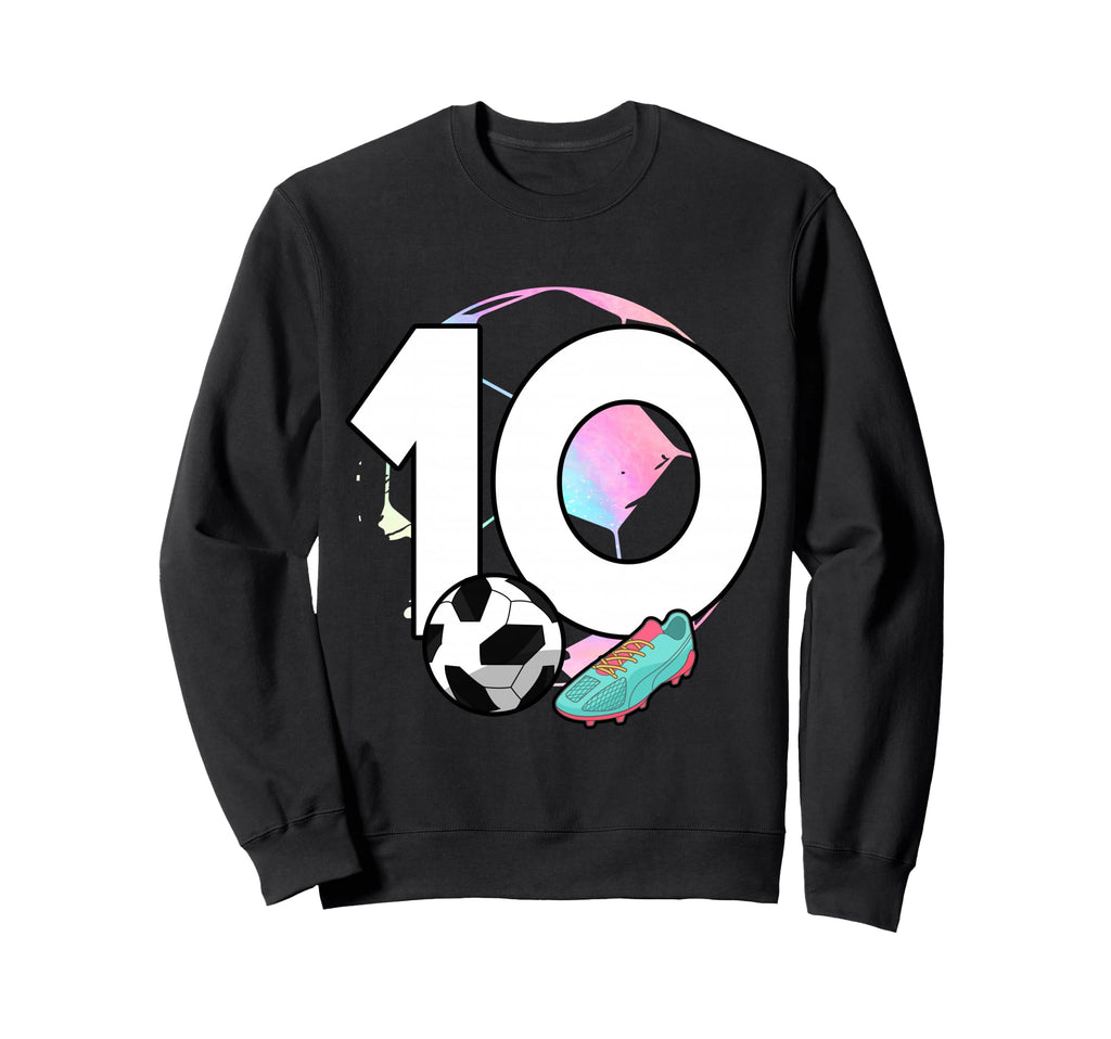 10Th Birthday Soccer Player Football Sweatshirt - Graphic Print for Adults