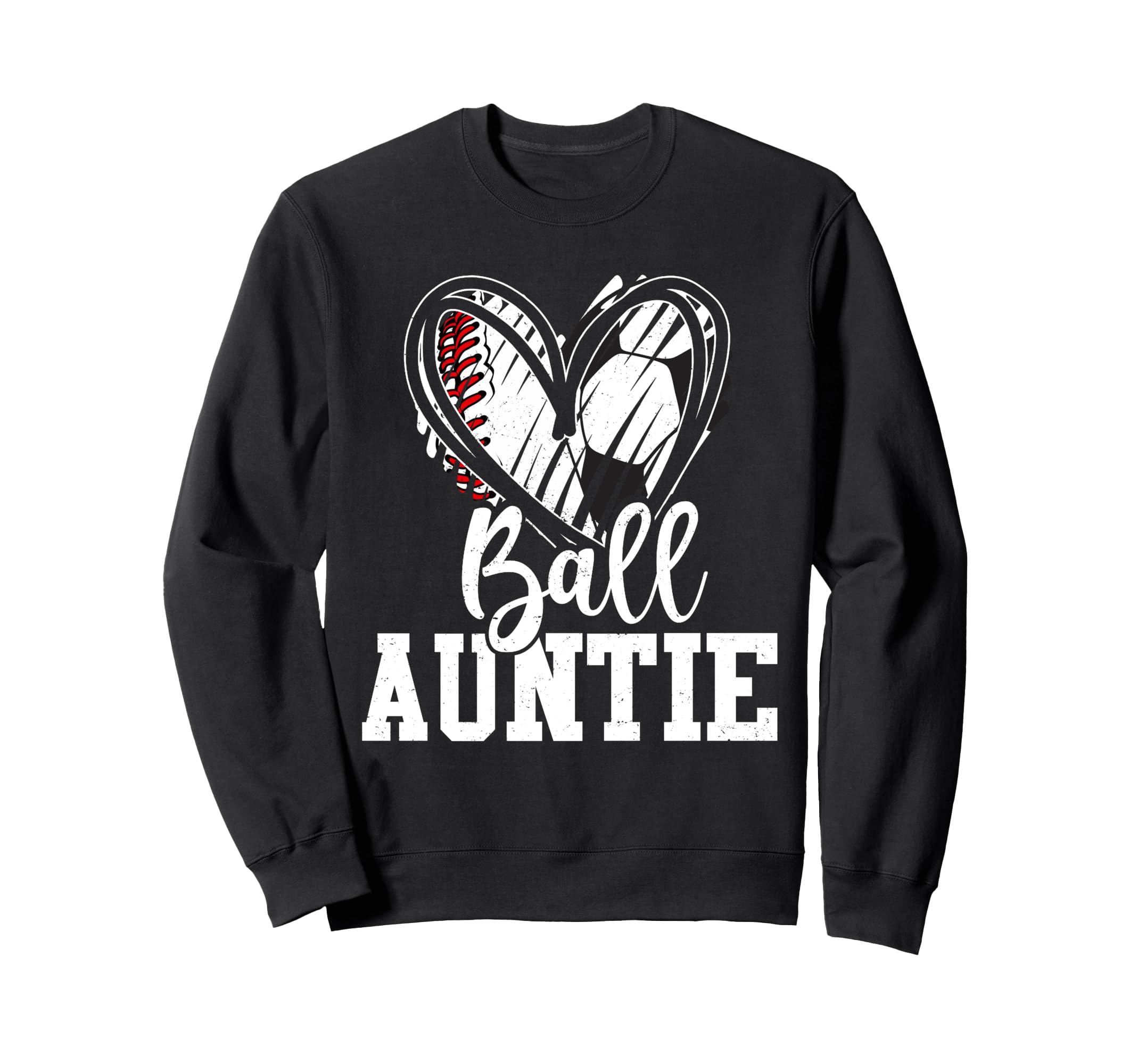 Ball Auntie Baseball Soccer Auntie Sweatshirt - Graphic Print Men Women