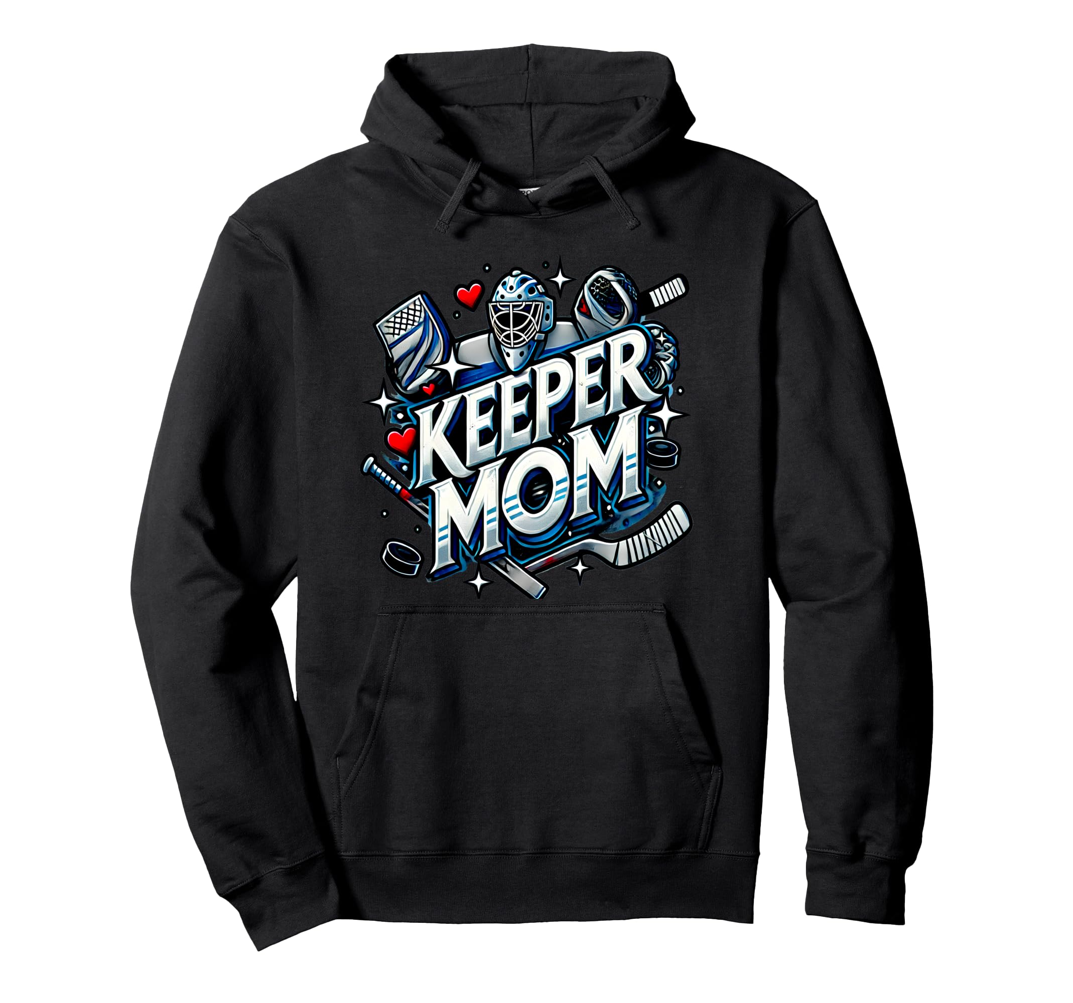 Goalkeepers Mom Proudly Cheering From Hoodie - Novelty Apparel Unisex