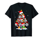 Tree Soccer Ball Santa Hat Family Pajama T-Shirt - Unique Graphic Unisex