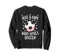 Just Soccer Love Soccer Player Fan Sweatshirt - Minimalist Print for Adults
