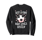 Just Soccer Love Soccer Player Fan Sweatshirt - Minimalist Print for Adults