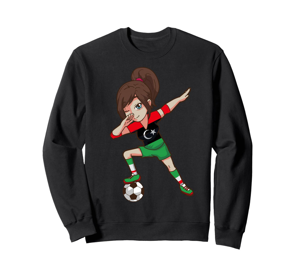 Soccer Fan Libya Libyan Flag Sweatshirt - Graphic Print Unisex