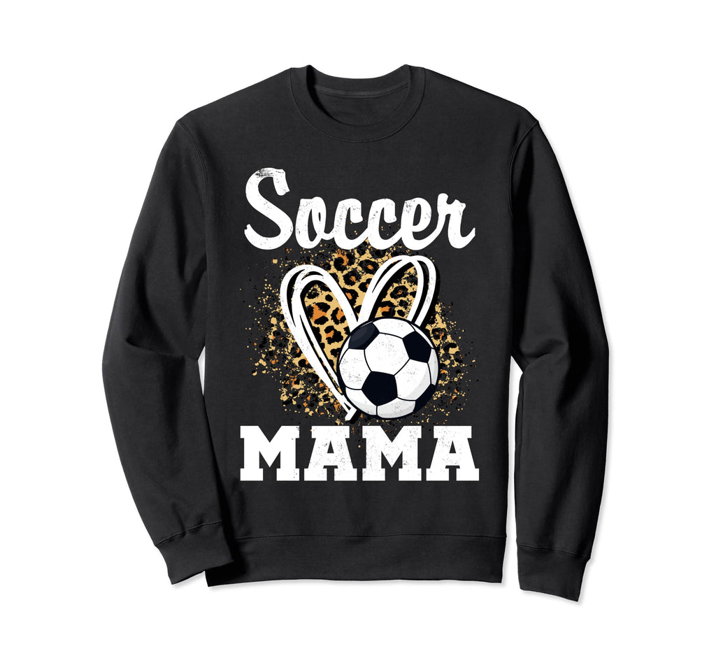 Soccer Mom Leopard Heart Soccer Fan Hoodie - Casual Everyday Wear Unisex