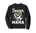 Soccer Mom Leopard Heart Soccer Fan Hoodie - Casual Everyday Wear Unisex