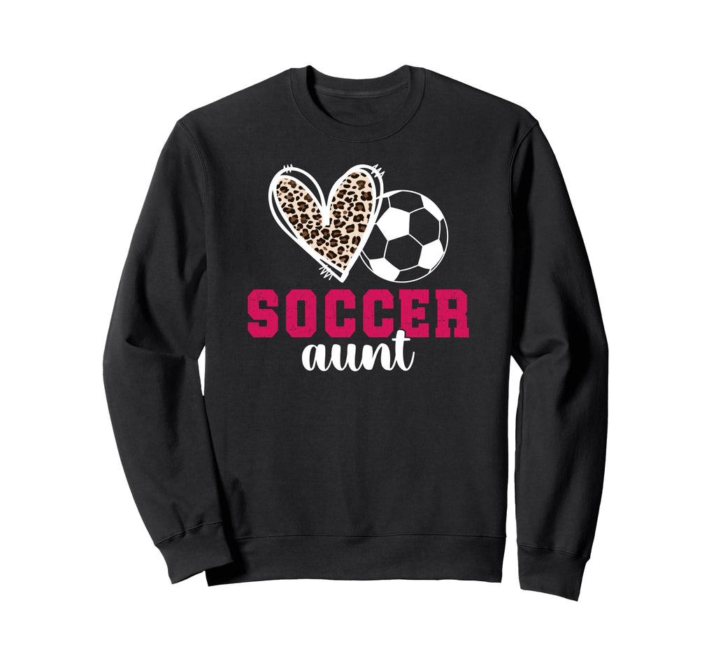 Soccer Aunt Heart Aunt Soccer Player Sweatshirt - Streetwear Style Unisex