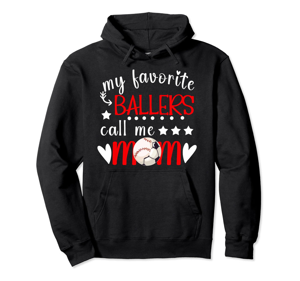 My Favorite Ballers Call Me Mom Hoodie - Minimalist Print Men Women