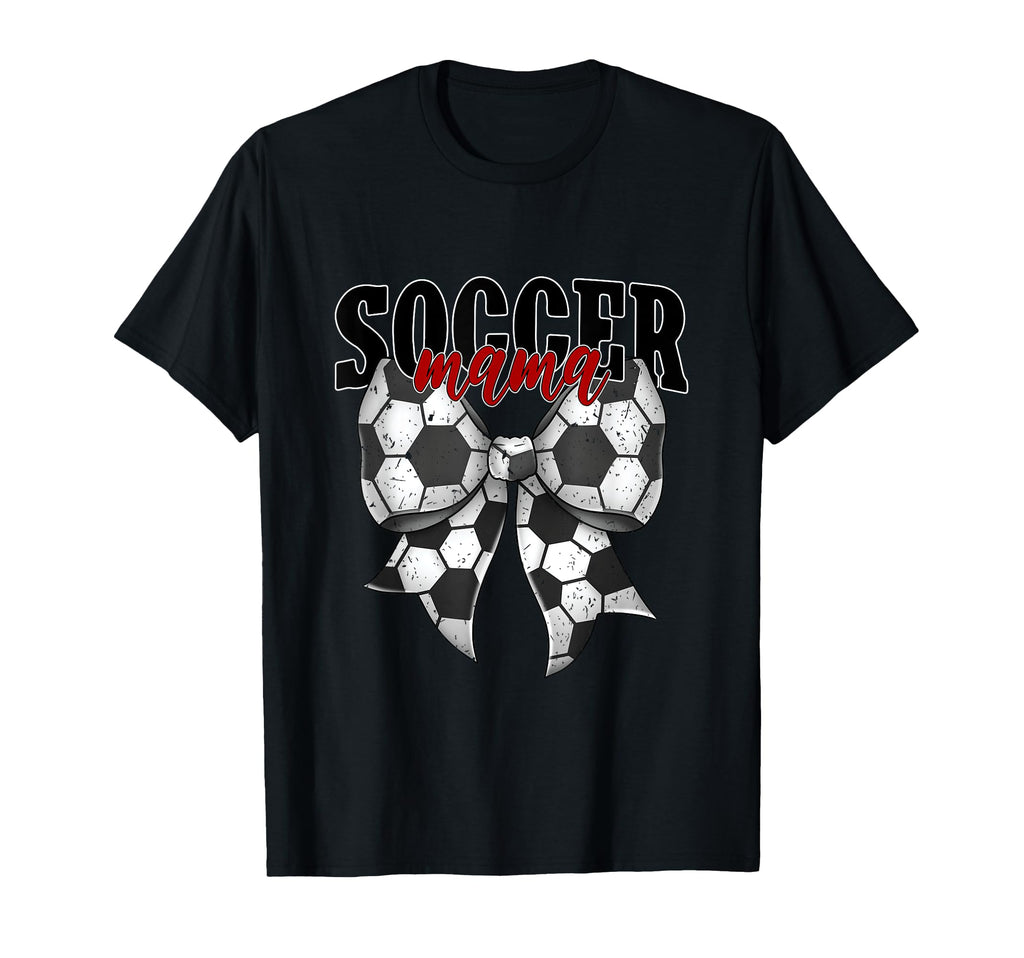 Soccer Mama Coquette Bow Proud Soccer Mom T-Shirt - Trendy Graphic Unisex