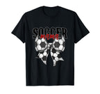Soccer Mama Coquette Bow Proud Soccer Mom T-Shirt - Trendy Graphic Unisex