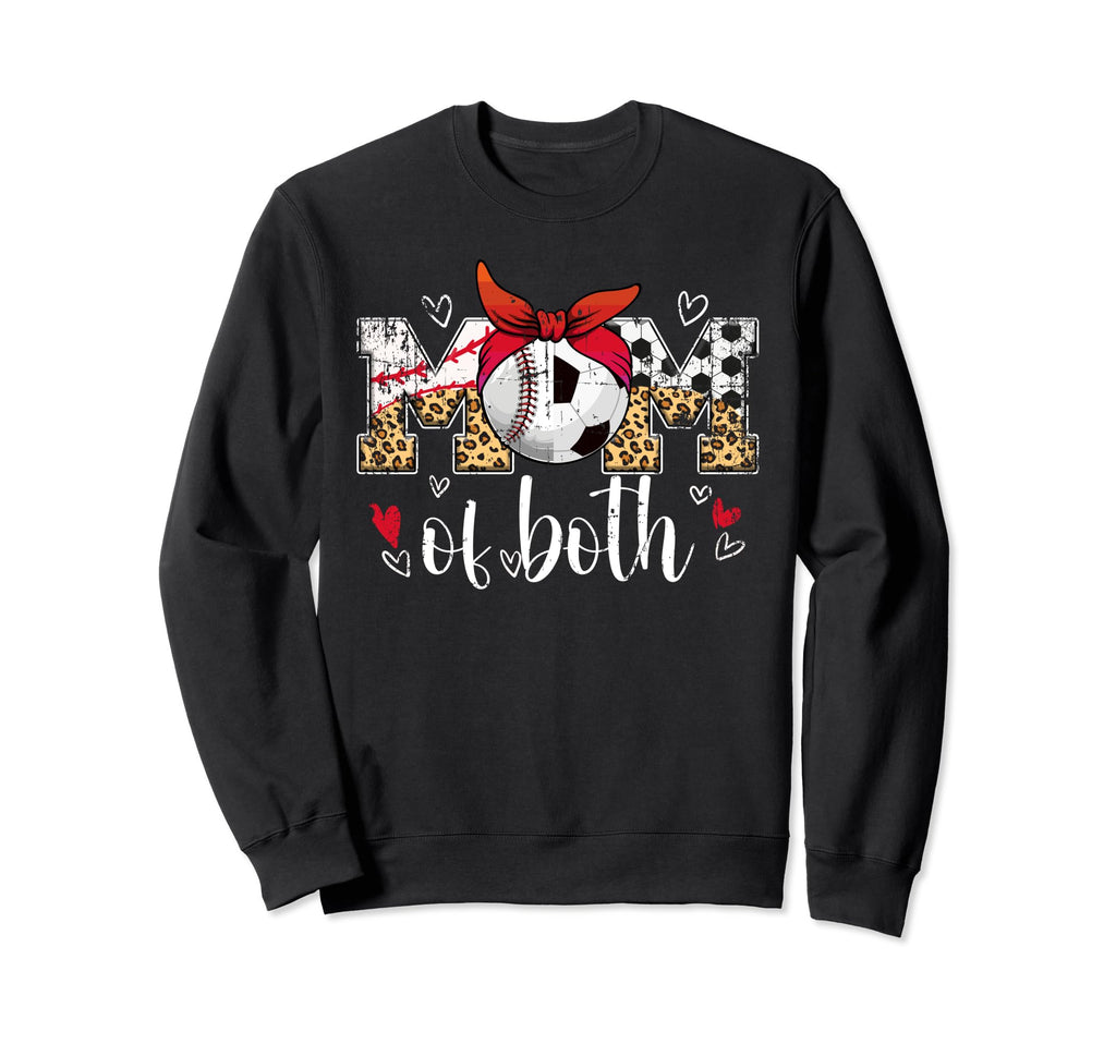 Mom Both Baseball Soccer Mom Soccer Sweatshirt - Graphic Print for Adults