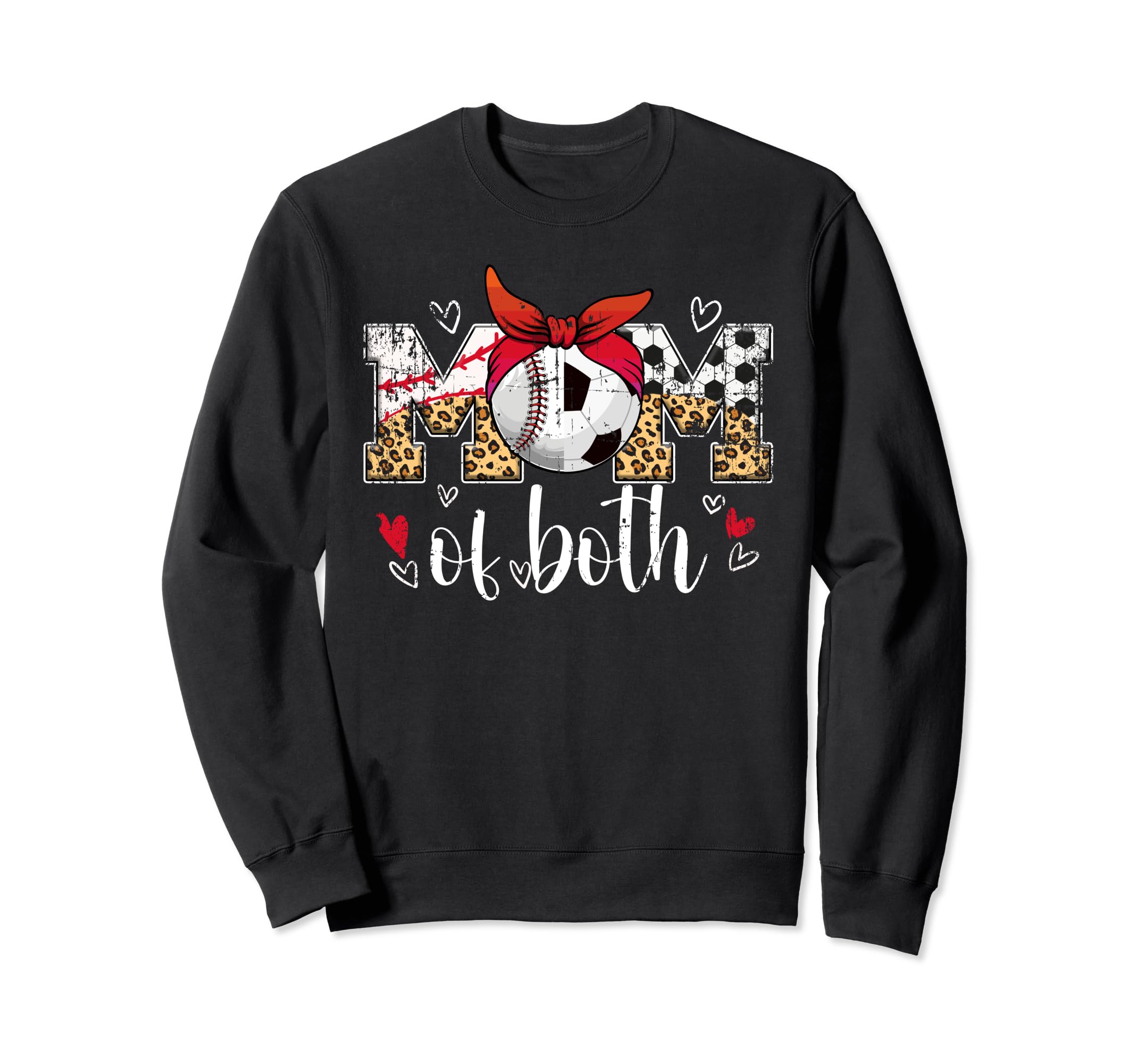 Mom Both Baseball Soccer Mom Soccer Sweatshirt - Graphic Print for Adults