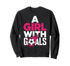 Goals Motivated Soccer Players Sweatshirt - Fun Novelty Design for Adults