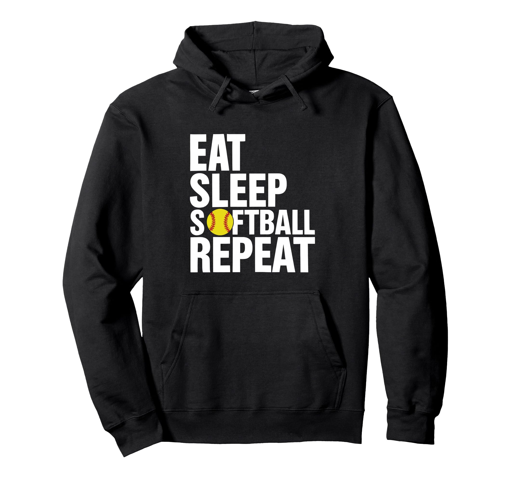 Eat Sleep Softball Repeat Hoodie - Novelty Apparel Men Women
