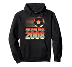 Awesome Since 2008 Soccer 18Th Hoodie - Novelty Apparel for Adults