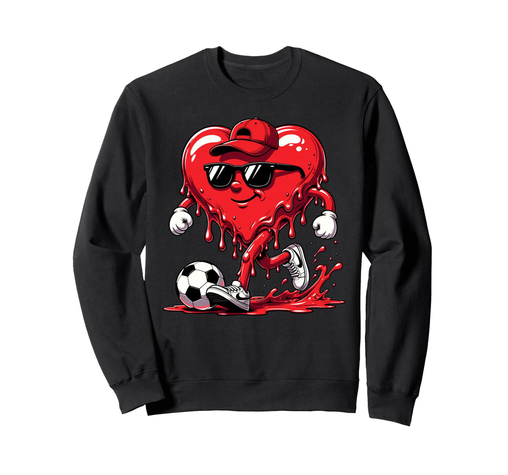 Valentine Soccer Heart Drip Sport Sweatshirt - Custom Art Print Unisex