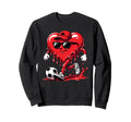 Valentine Soccer Heart Drip Sport Sweatshirt - Custom Art Print Unisex