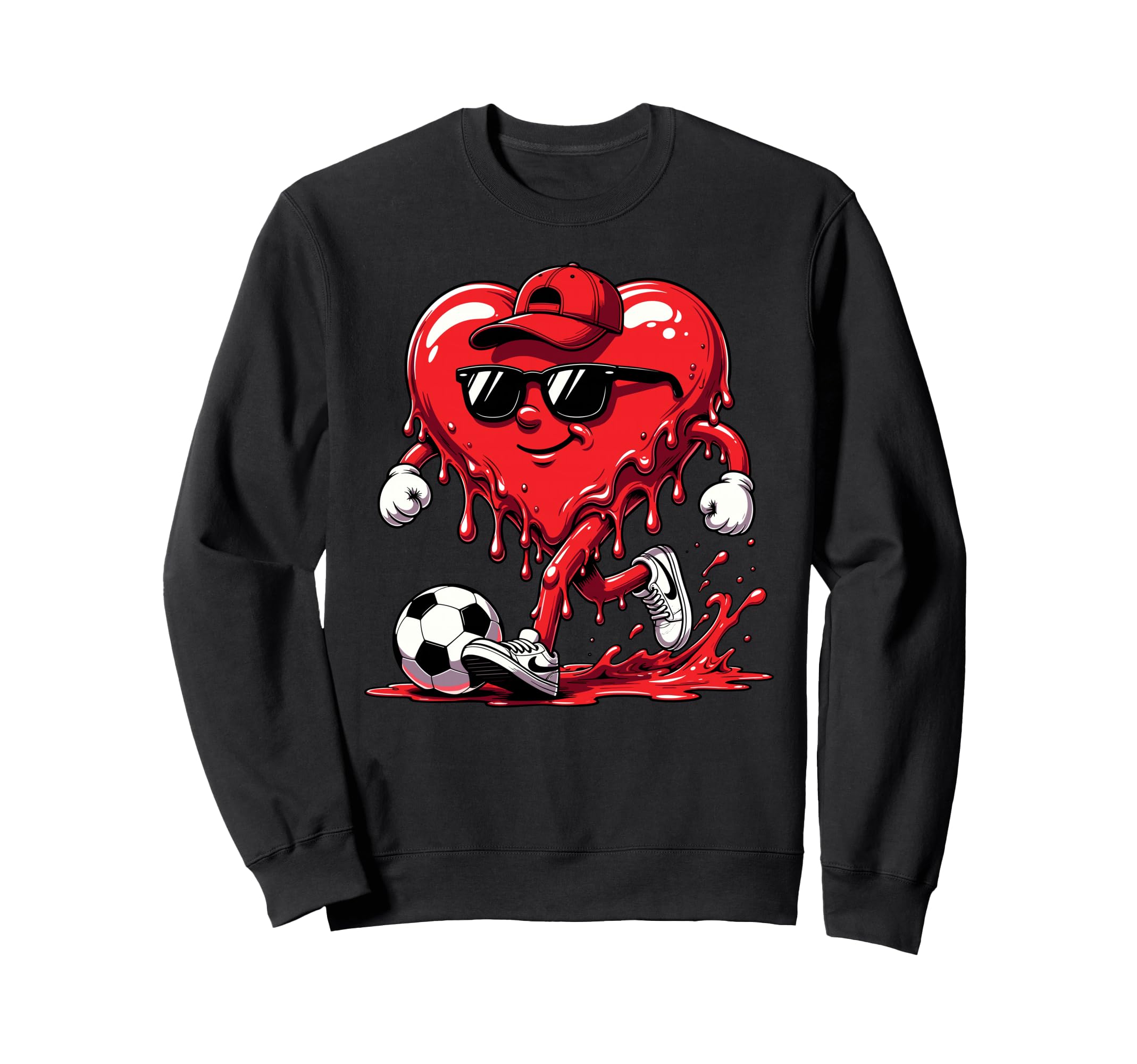 Valentine Soccer Heart Drip Sport Sweatshirt - Custom Art Print Unisex