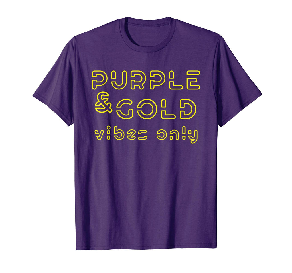 Purple Gold Game Time Game Day Vibes Only T-Shirt - Custom Art Print Unisex