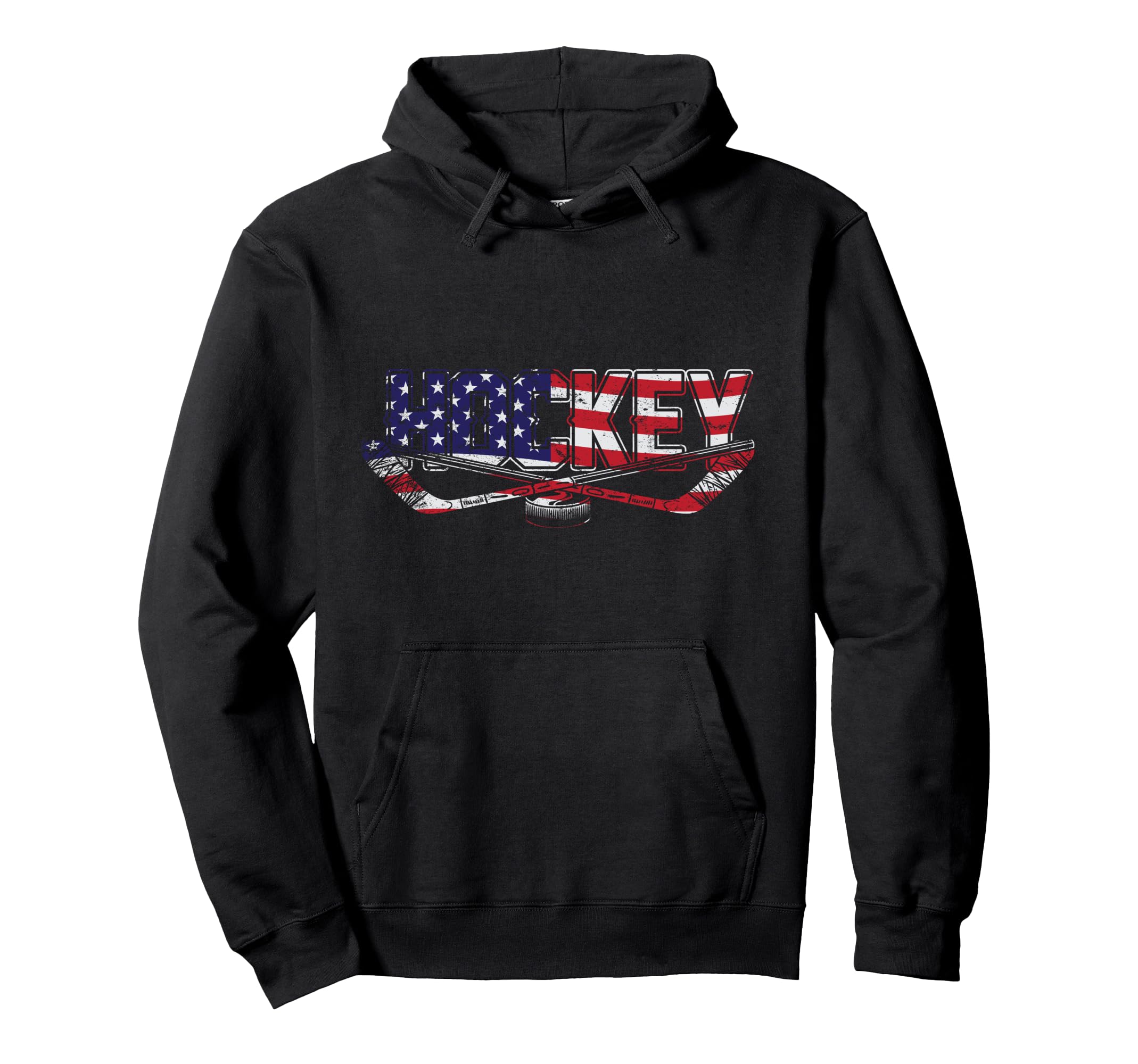 Patriotic Hockey Player Hockey Hoodie - Casual Everyday Wear for Adults