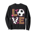 Love Soccer Leopard Soccer Teen Sweatshirt - Aesthetic Graphic Unisex