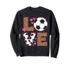 Love Soccer Leopard Soccer Teen Sweatshirt - Aesthetic Graphic Unisex