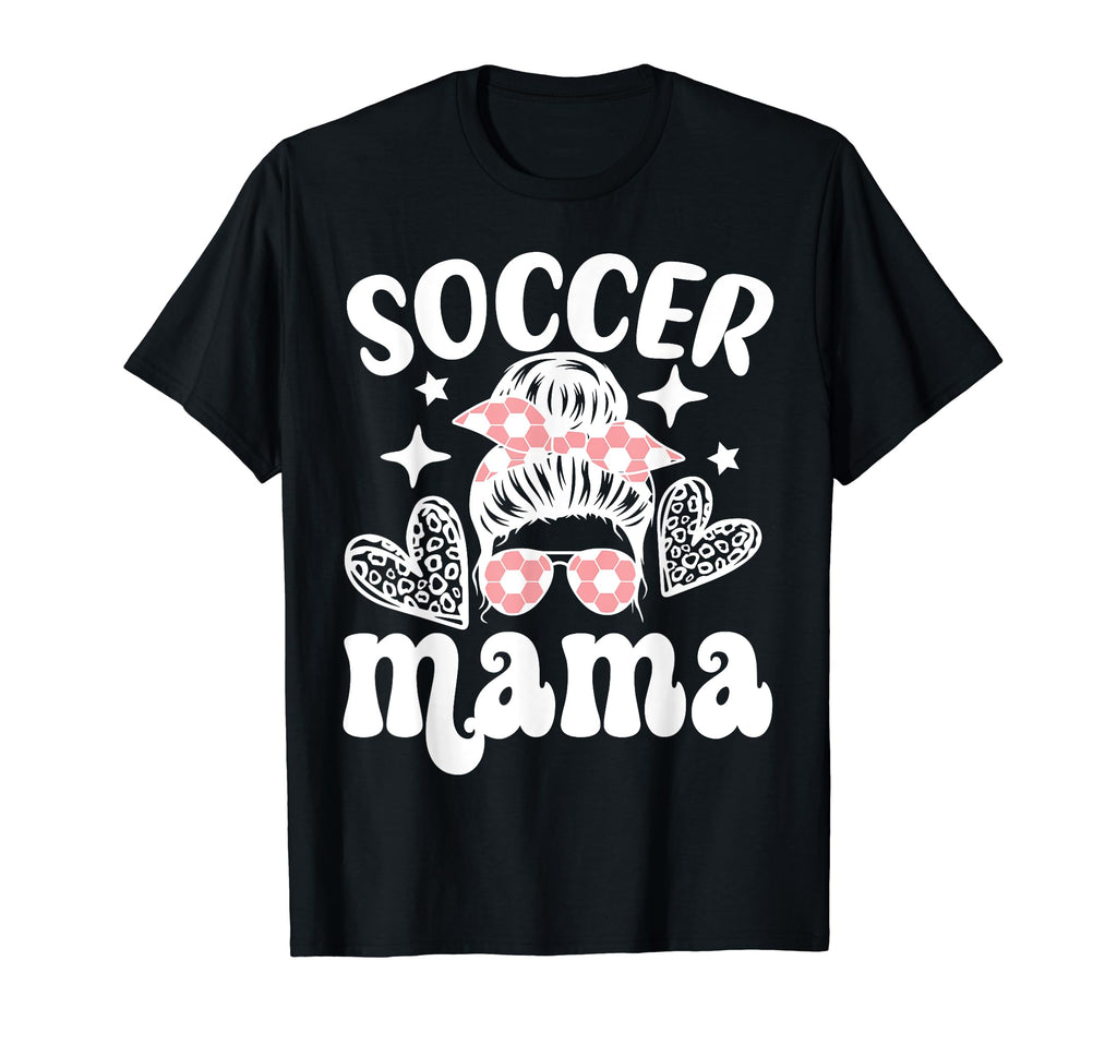 Soccer Mama Messy Bun Soccer Mothers T-Shirt - Trendy Graphic for Adults
