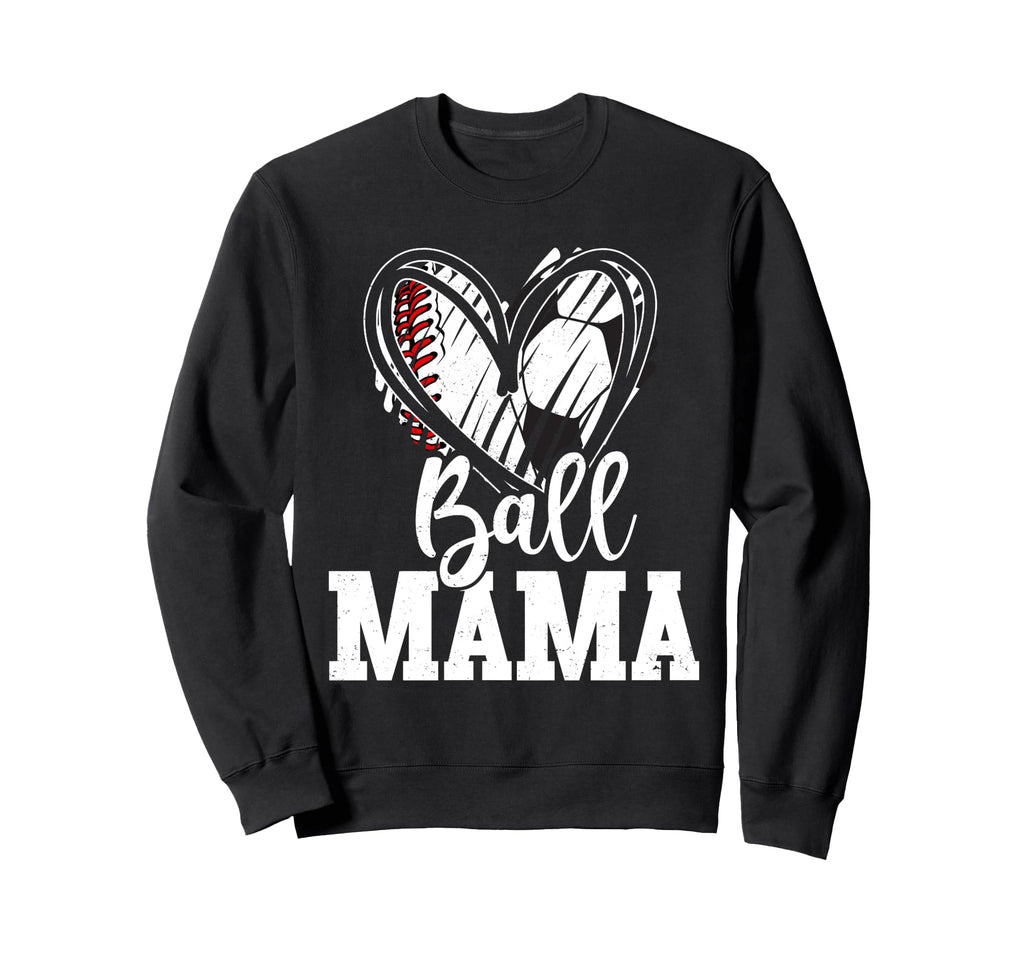Ball Mama Baseball Soccer Mom Mothers Day Sweatshirt - Graphic Print Unisex