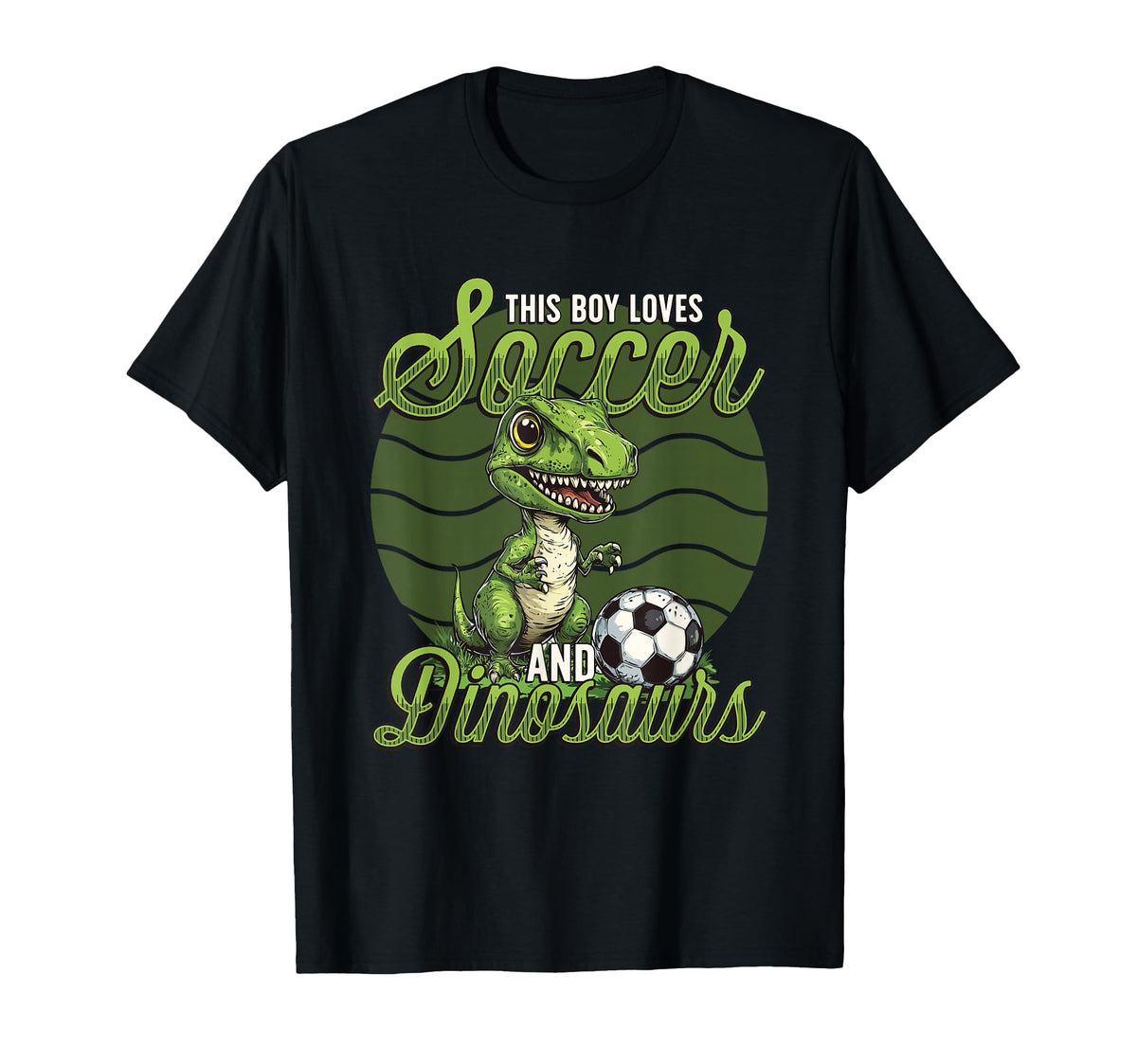 This Loves Soccer And Dinosaurs T-Shirt - Aesthetic Graphic for Adults