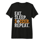 Eat Sleep Soccer Repeat Soccer Player T-Shirt - Unique Graphic for Adults