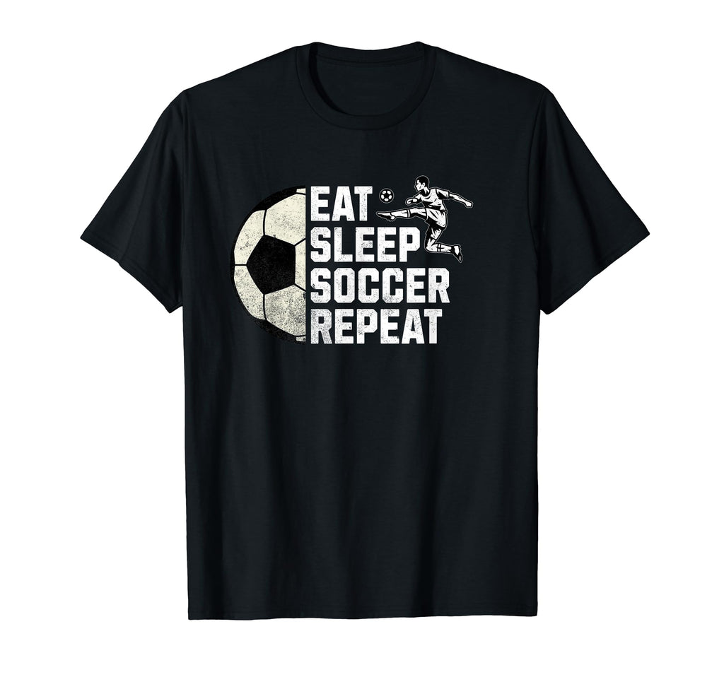 Eat Sleep Soccer Repeat T-Shirt - Minimalist Print Unisex