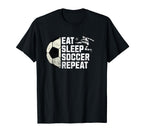Eat Sleep Soccer Repeat T-Shirt - Minimalist Print Unisex